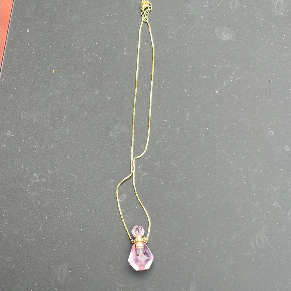 Perfume bottle Elegant Gold Necklace with Pendant